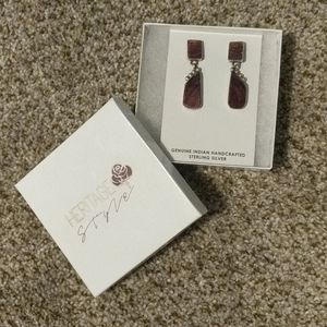 Purple Spiny Sterling Silver Drop Earrings